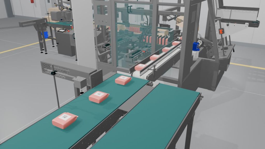 Вход: камера читает код на каждом пакете. Кадр из 3D-ролика.